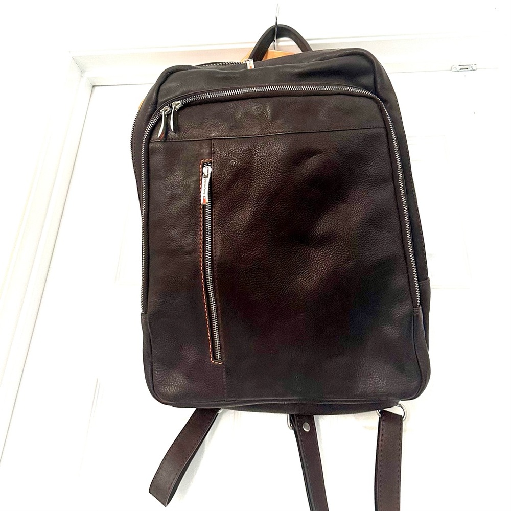 GIANNI CONTI - BROWN LEATHER BACKPACK - Picture 2 of 14